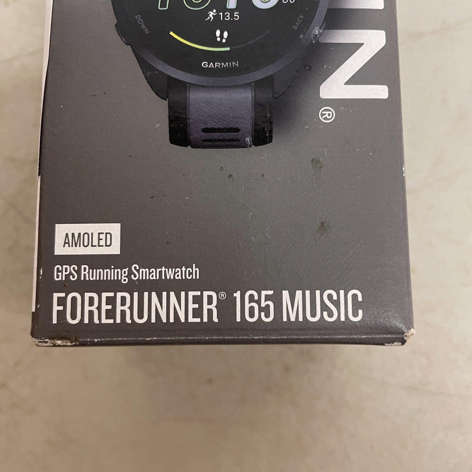 Garmin Forerunner 165 Music Black and Slate Gray AMOLED GPS Watch 010-02863-30