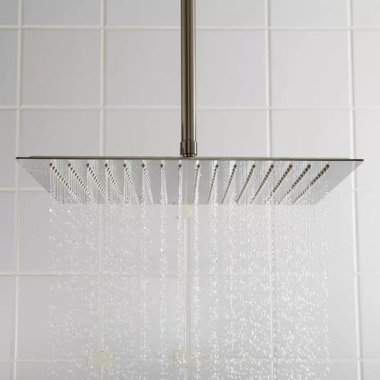 Signature Hardware 16" Beveled Square Rainfall Shower Head - Brushed Nickel