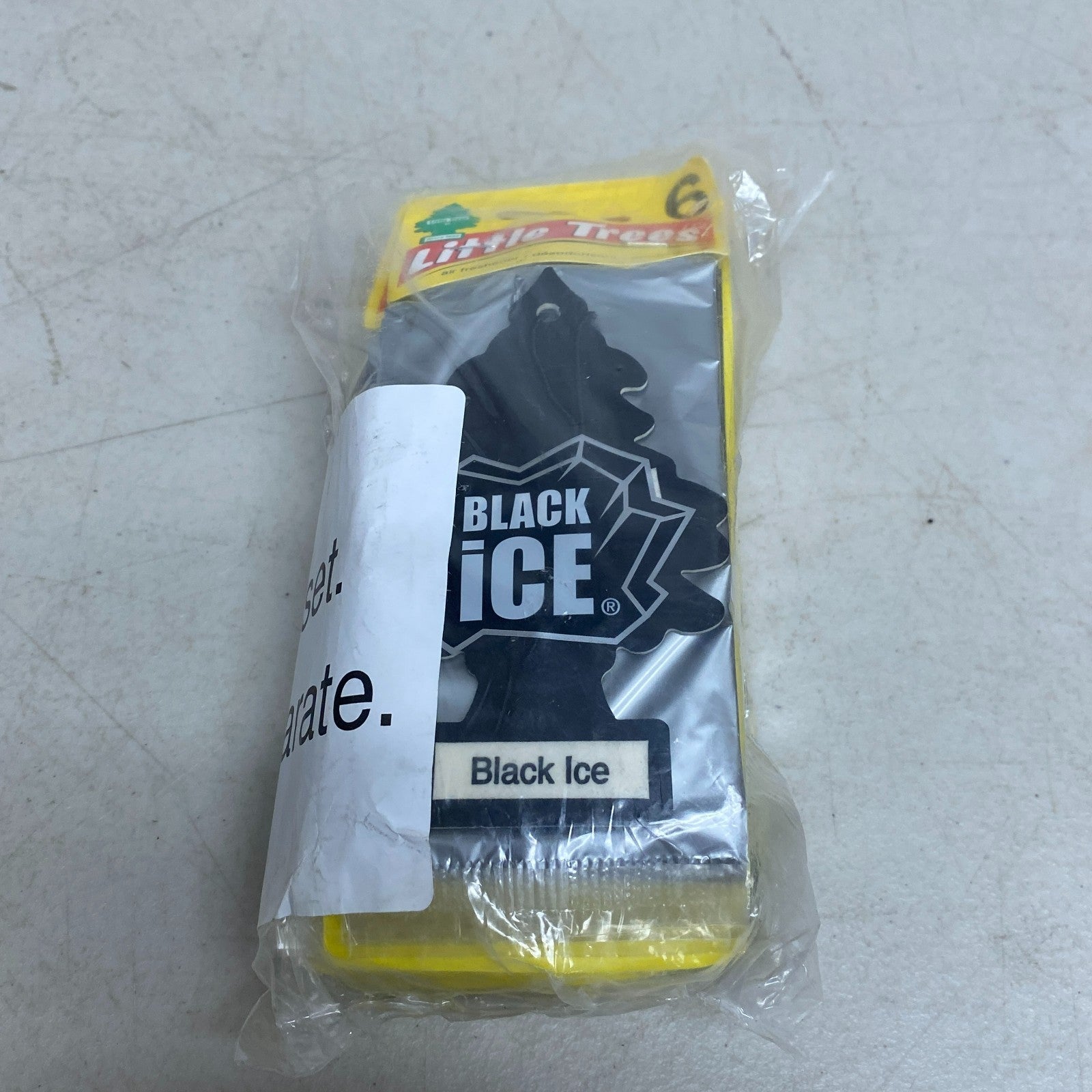Little Trees Black Ice Hanging Car Air Freshener 6 Pack Set of 4 Long Lasting