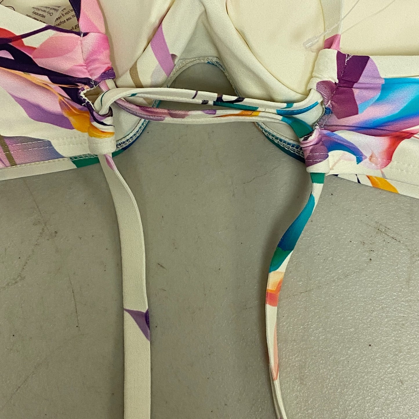 CALIA Women's Trendy Triangle Bikini Top Unbleached/Multi  WSA23201PRT