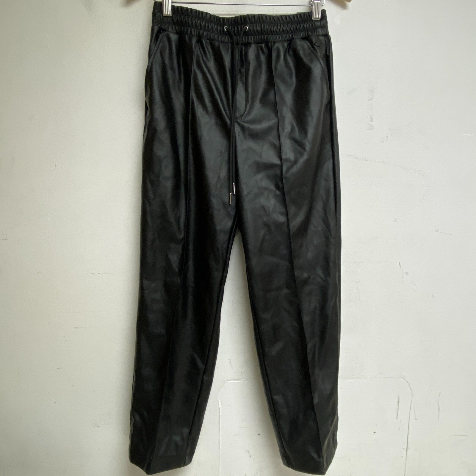 CALIA Womens Straight Leg Pintuck Pants Pure Black WAX32289 BRAND NEW