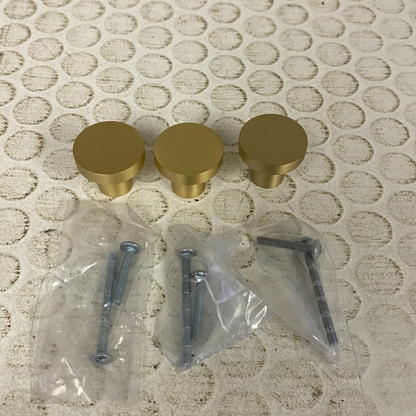 Signature Hardware Orvin 1‑1/8″ Flat Round Cabinet Knob Satin Brass 953551