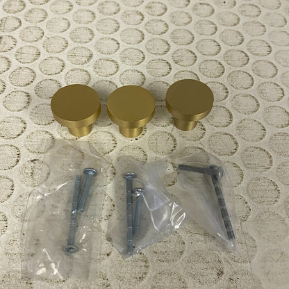 Signature Hardware Orvin 1‑1/8″ Flat Round Cabinet Knob Satin Brass 953551