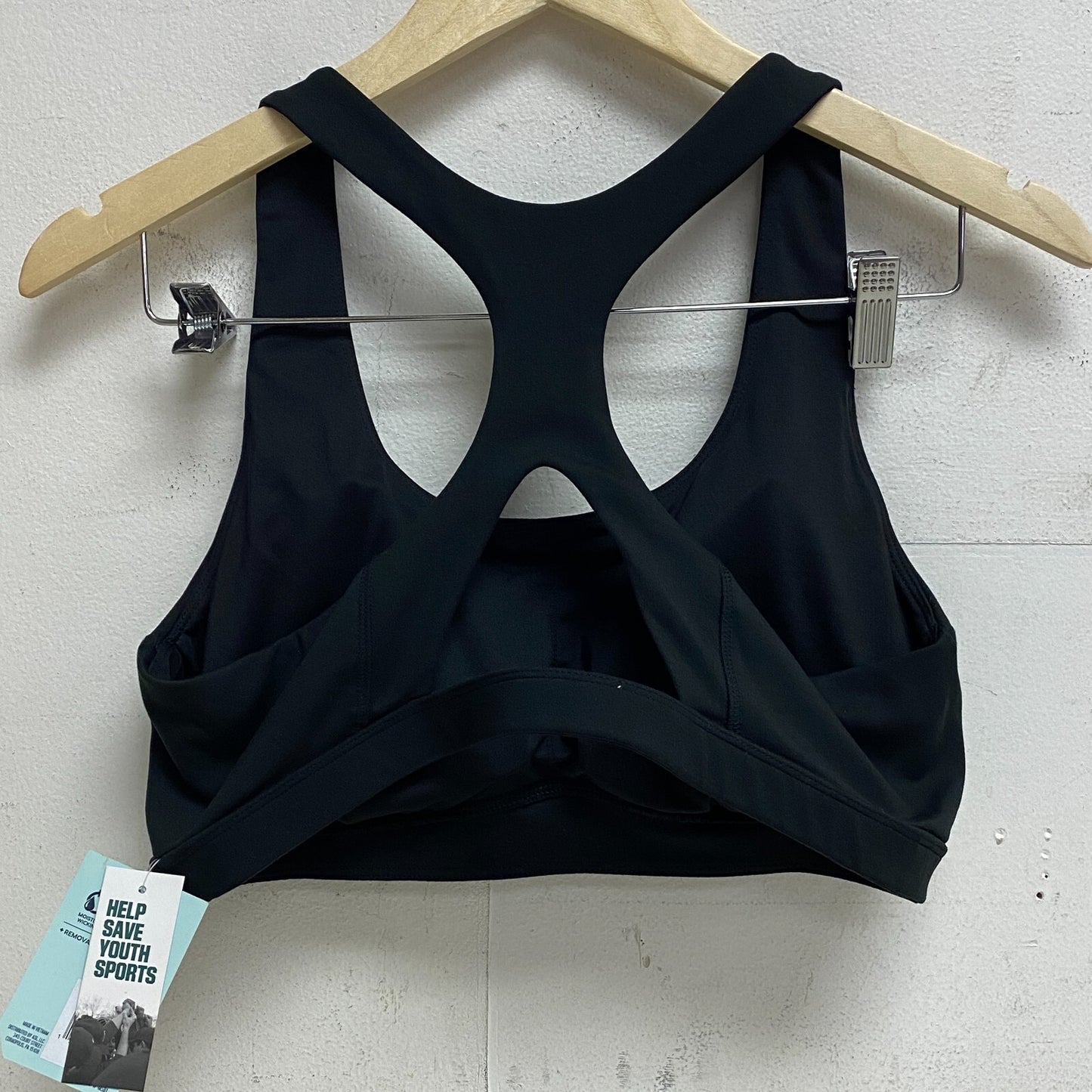 DSG Women's Medium Support Aspire Bra Halter Straps Pure Black DAW12702C New