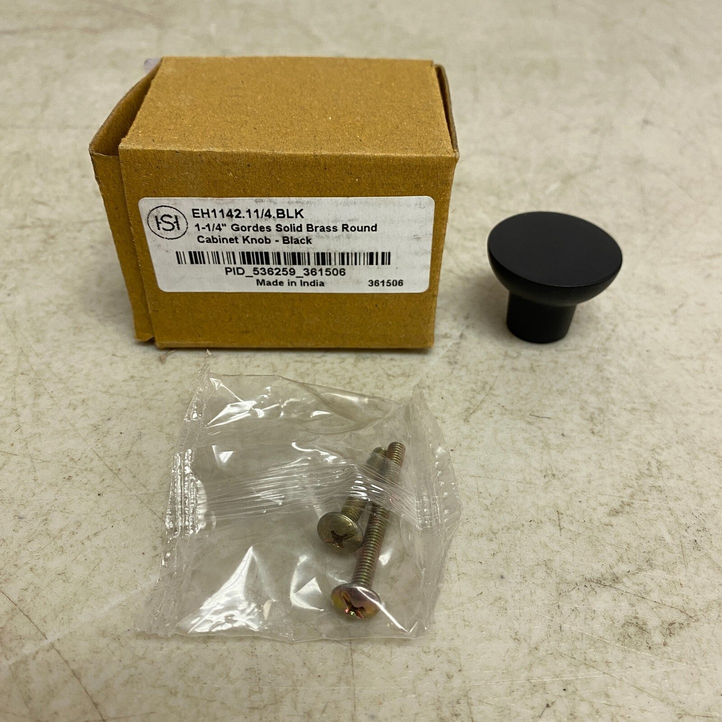 Signature Hardware 1-1/4" Gordes Solid Brass Round Cabinet Knob - Black