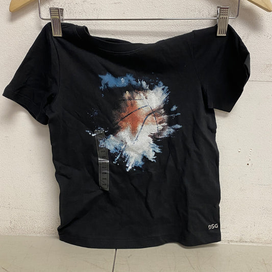 DSG Boys Training Relaxed Solid Cotton Graphic T-Shirt Pure Black DAB21108 New