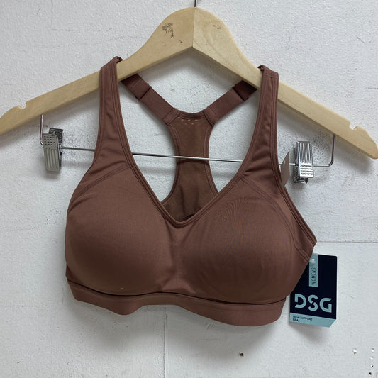 DSG Women's High Support Racerback Bra Mink Shadow DAW30745 New