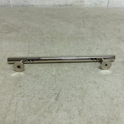 SIGNATURE HARDWARE Diehl Adjustable Round Brass Drawer 8'' Pull Brushed Nickel