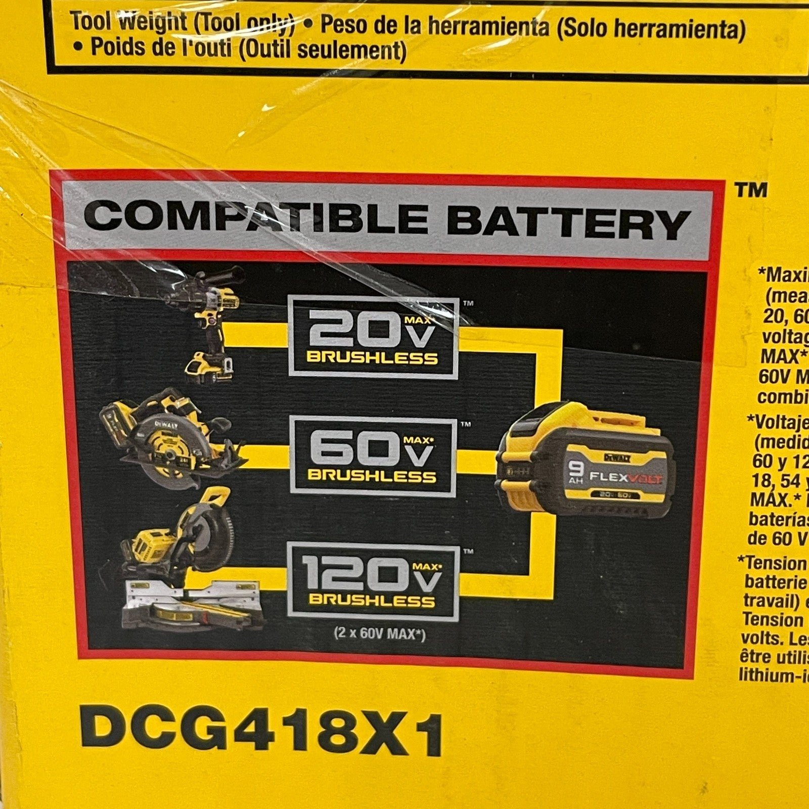 DEWALT FLEXVOLT 60V MAX Brushless Angle Grinder Kit  Model DCG418X1