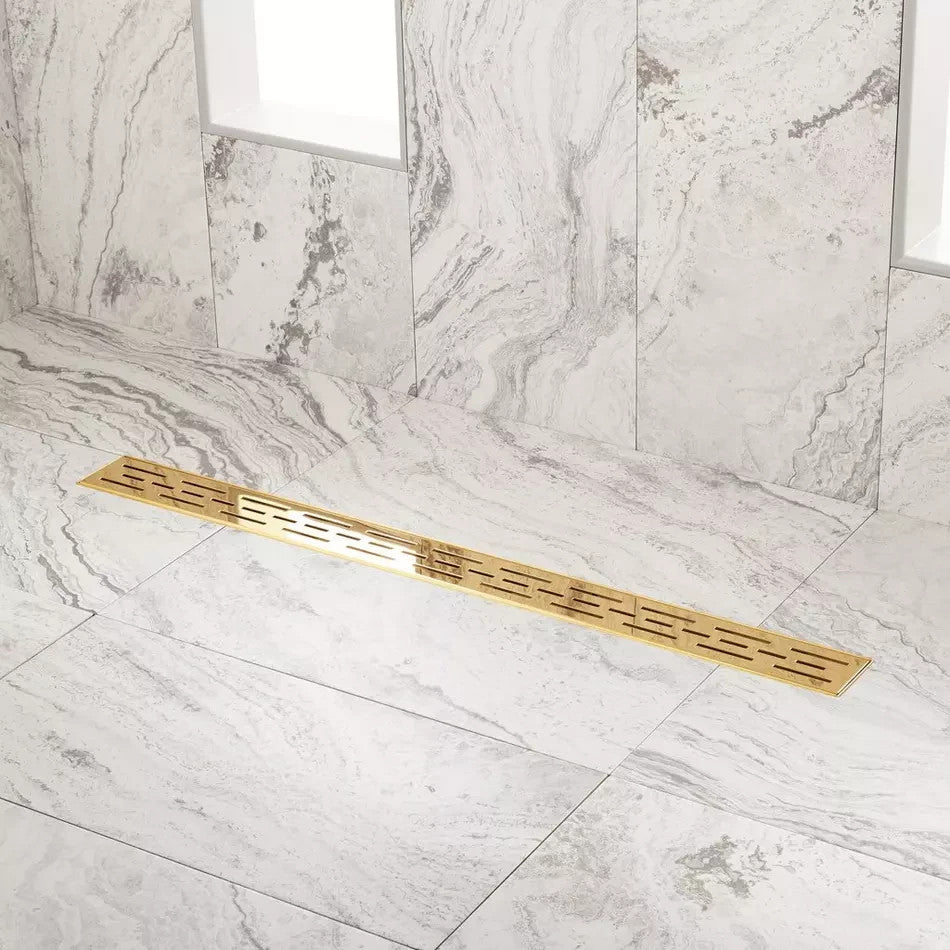 Signature Hardware 36" Effendi Linear Shower Drain Polished Brass SH439052PB