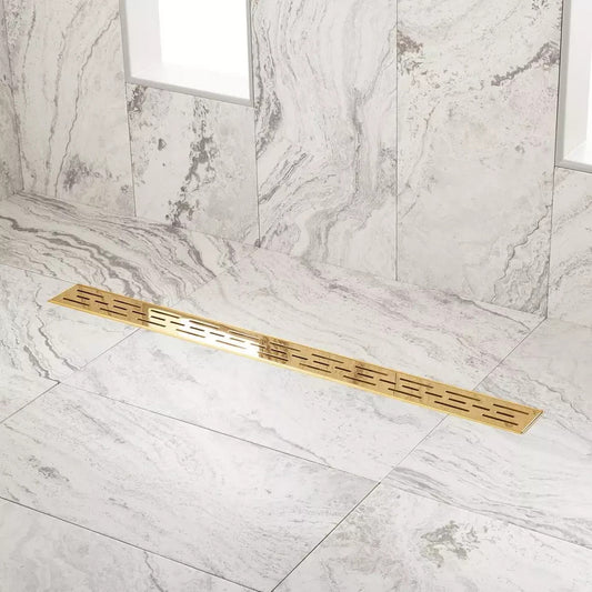 Signature Hardware 36" Effendi Linear Shower Drain Polished Brass SH439052PB