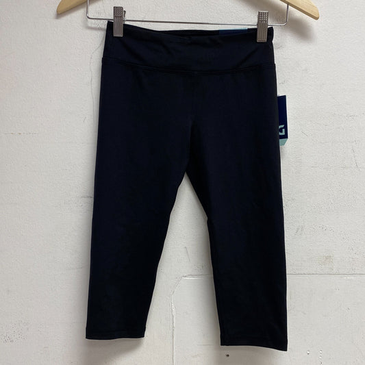 DSG Girls Performance Mid Rise Tight Capri Mid-Calf Length Pure Black DAG49105