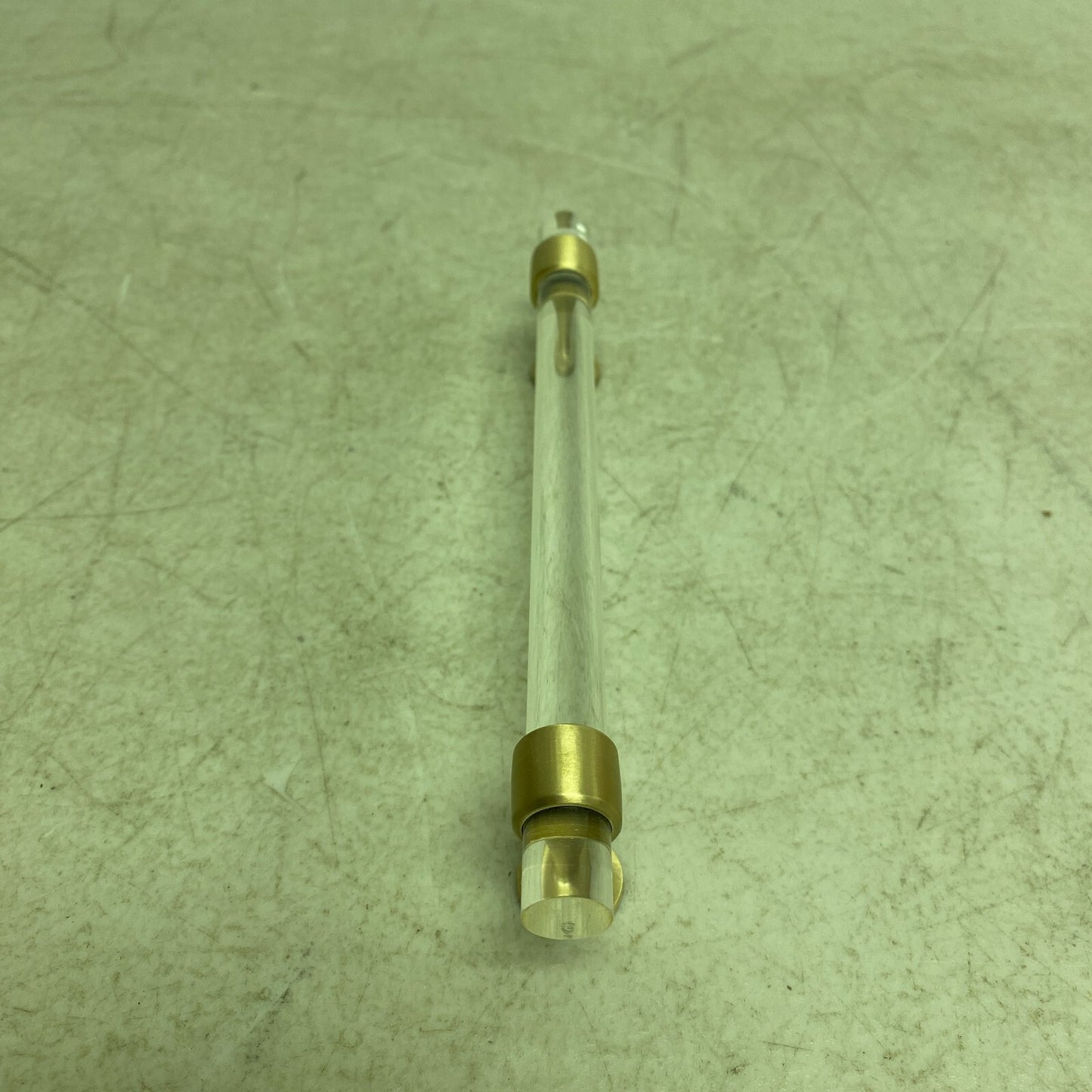 SIGNATURE HARDWARE 6" BERYN ACRYLIC CABINET PULL SATIN BRASS , HN-B-9021.6.SB