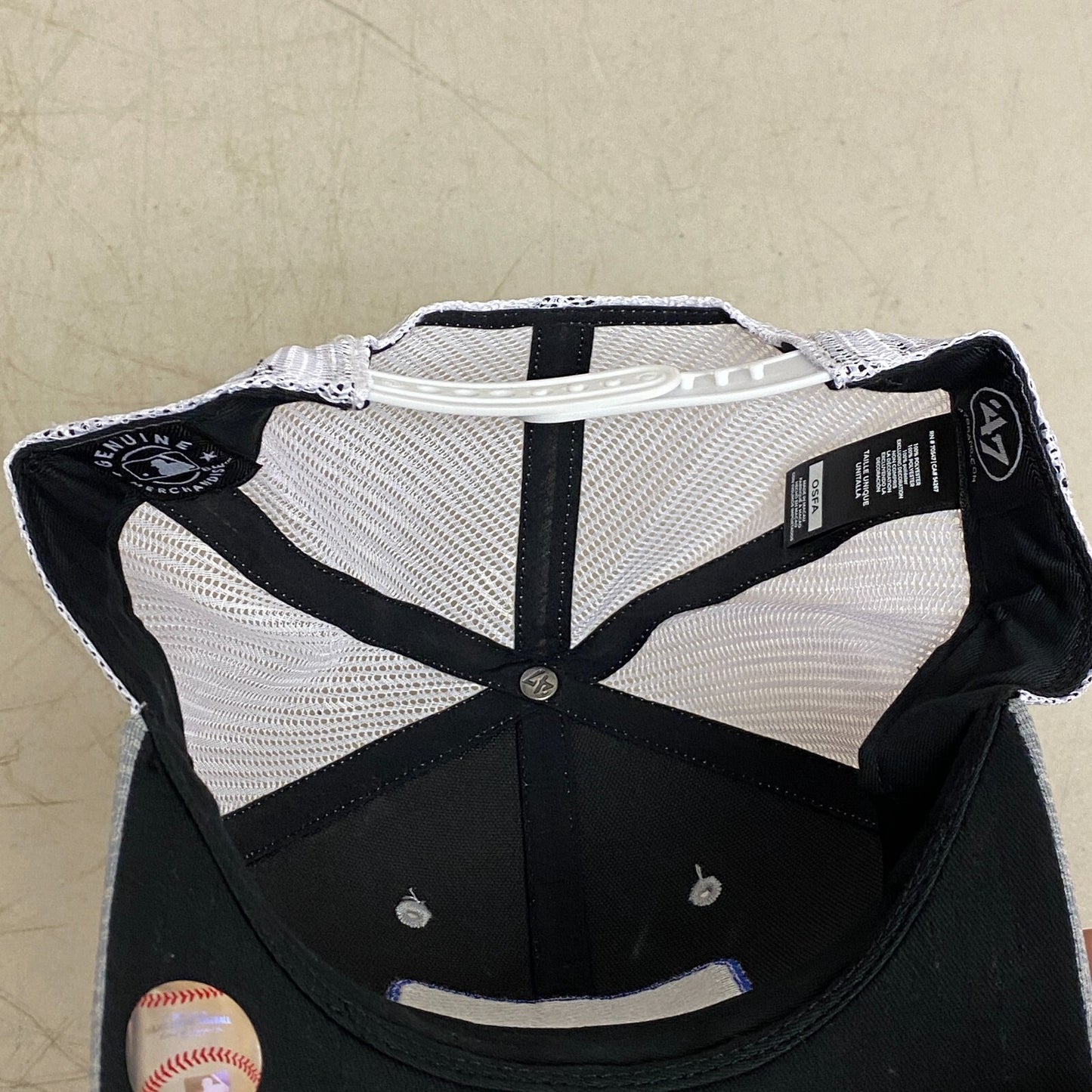 '47 Truckers Adjustable Los Angeles Dodgers Baseball Cap Gray/White Strap Hat OS