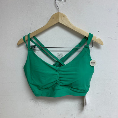 Calia Women's Swim Ranched Front Cross Bikini  Top Green Glow WSA23204 New!