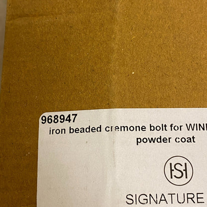 Signature Hardware Beaded Iron Door Cremone Bolt - Black Powder Coat