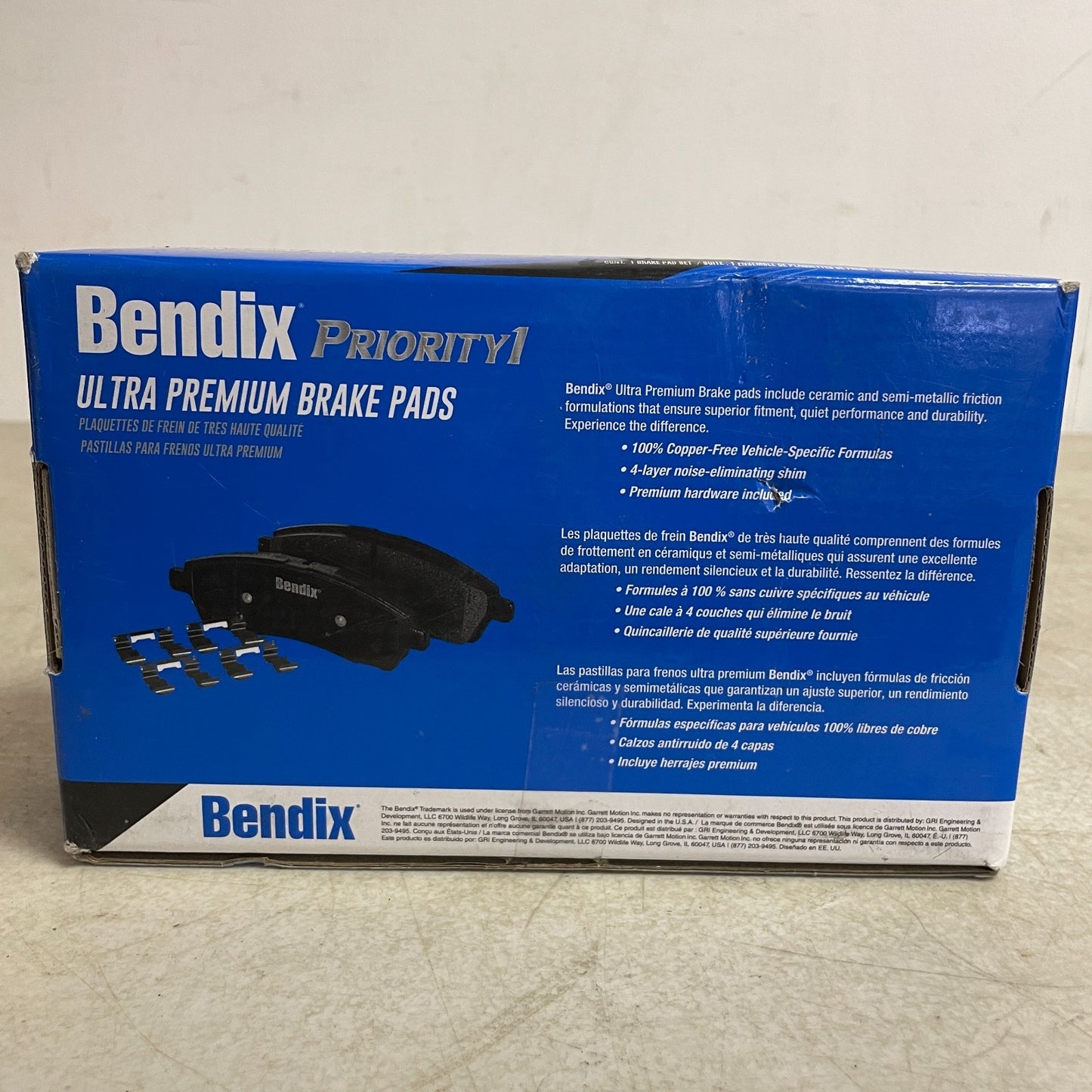 Bendix CFC1586 Priority One Ceramic Front Brake Pads Copper-Free Disc Brake Set