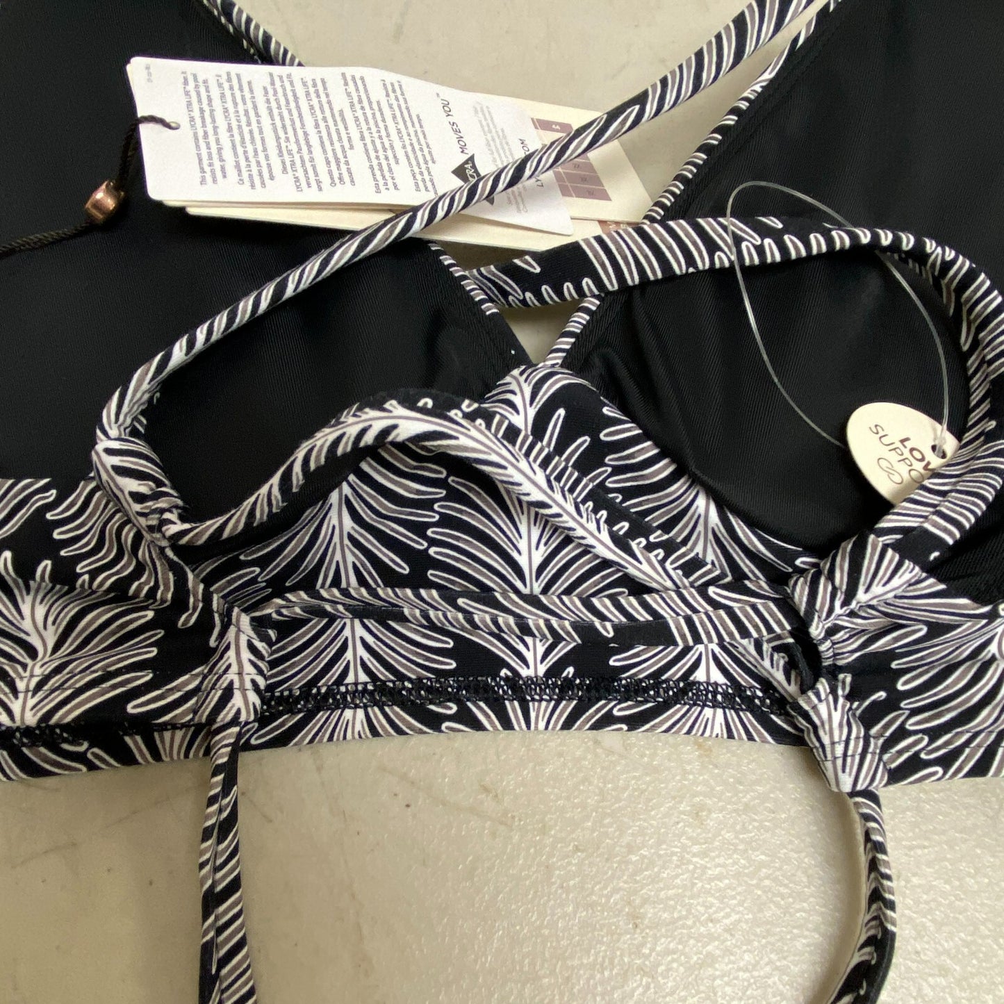 Calia Womens Triangle Low Support Bikini Top Black Combo Floral WSA23201PRT