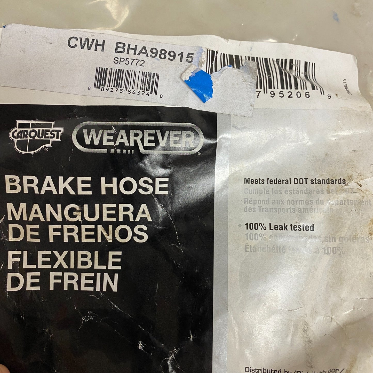 Carquest Wearever Premium Brake Hydraulic Hose Assembly 7.63″ EPDM BHA98915