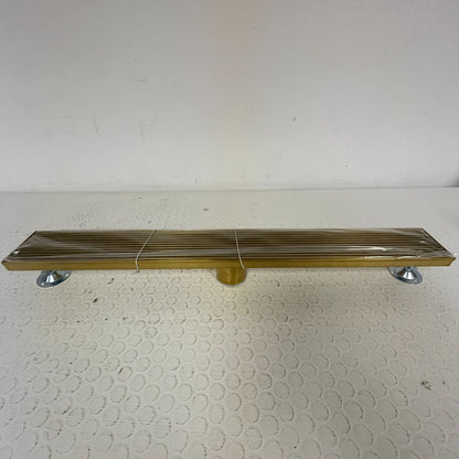 Signature Hardware 28" Carmen Linear Shower Drain - Brushed Gold