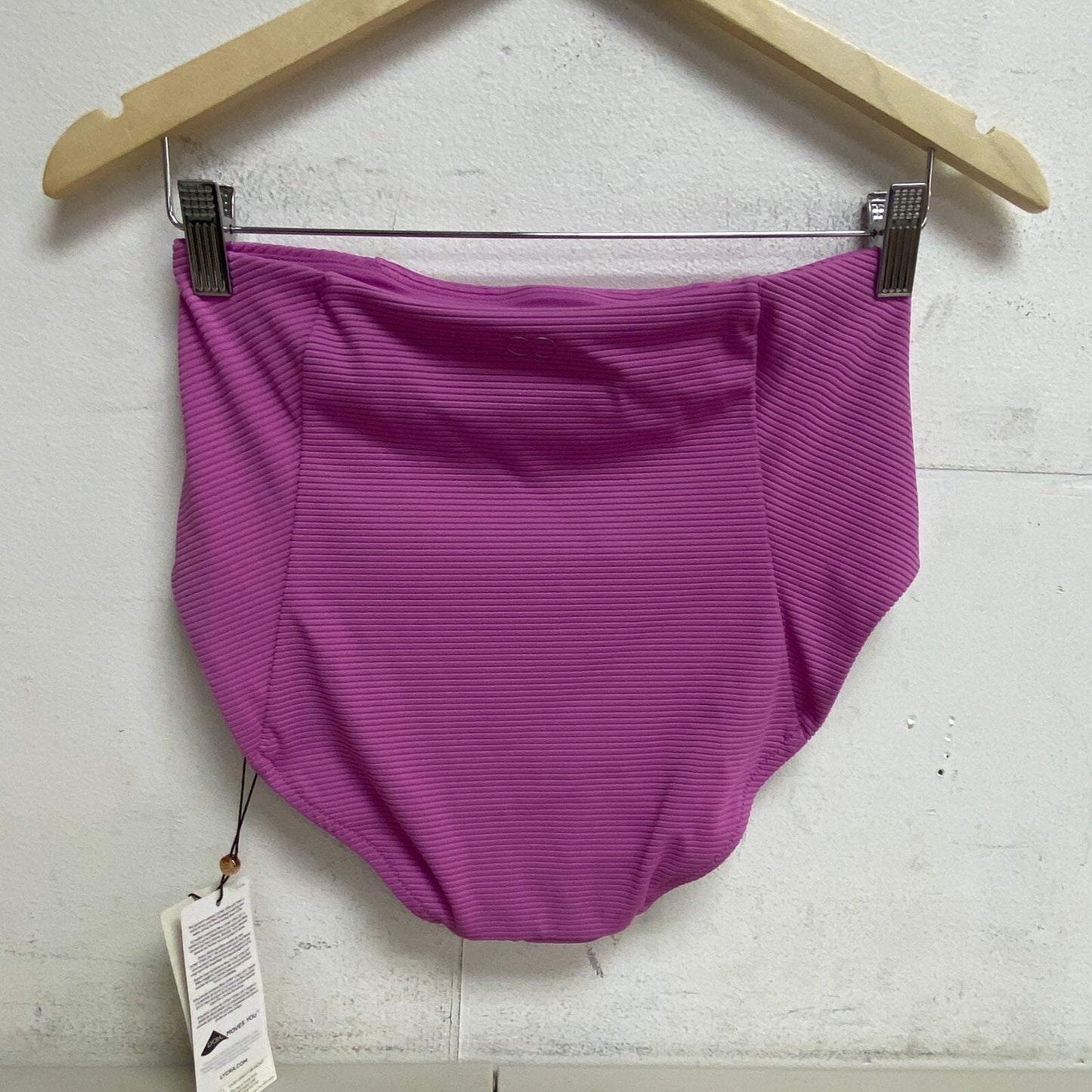 Calia Women's Swim Rib High Rise Bikini Bottom Gersnium Purple WSA21409R New