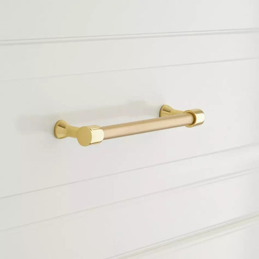 Signature Hardware 3-3/4" Strasbourg Solid Brass Cabinet Pull - Satin Brass