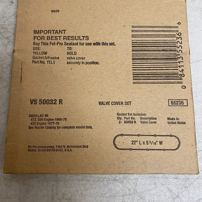 FEL-PRO VS50032R Valve Cover Gasket Set 1968-1976 Cadillac Eldorado 472 500 V8