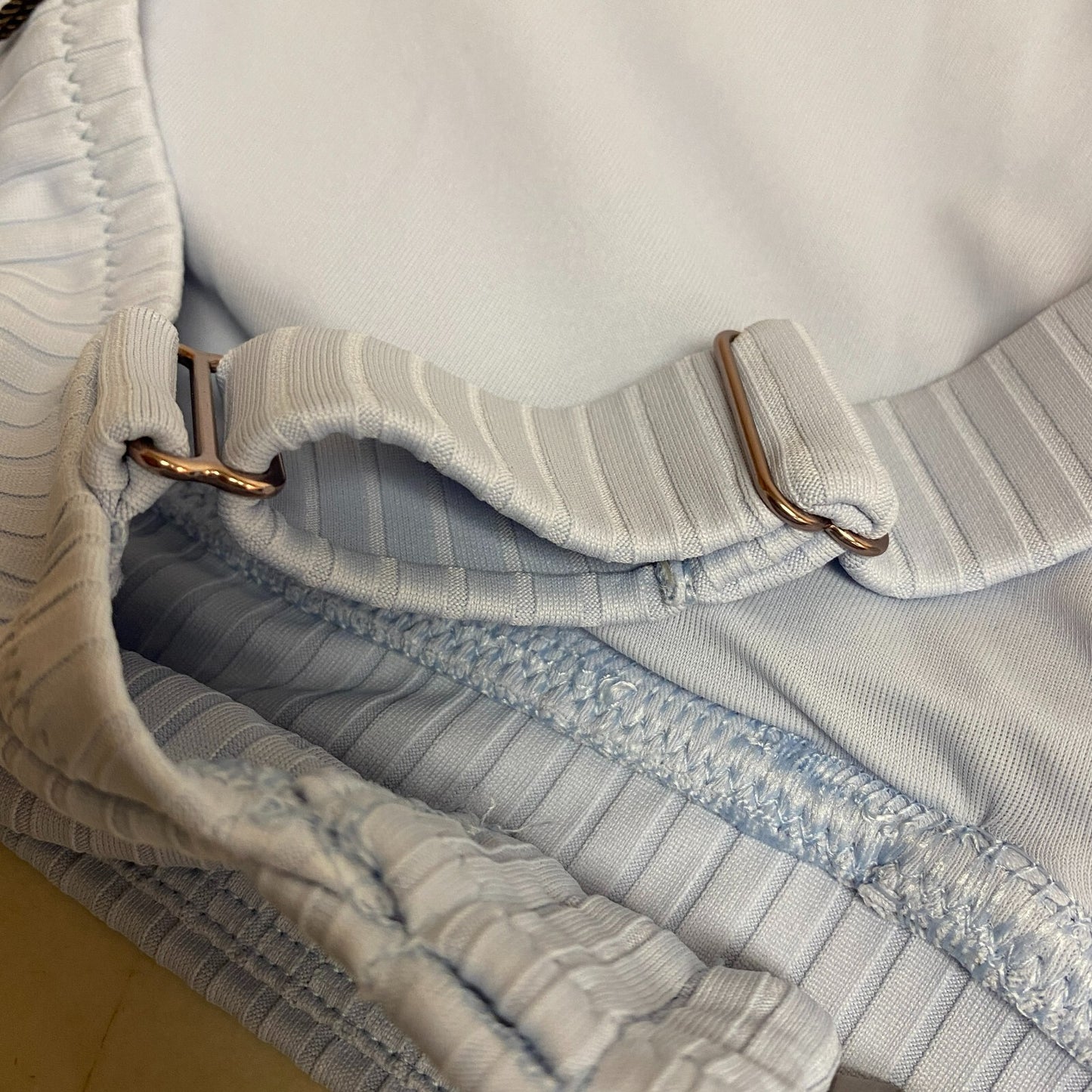 Calia WomensTriangle Cross Back Top Blue  Solid Stylish Trendy WSA22219R