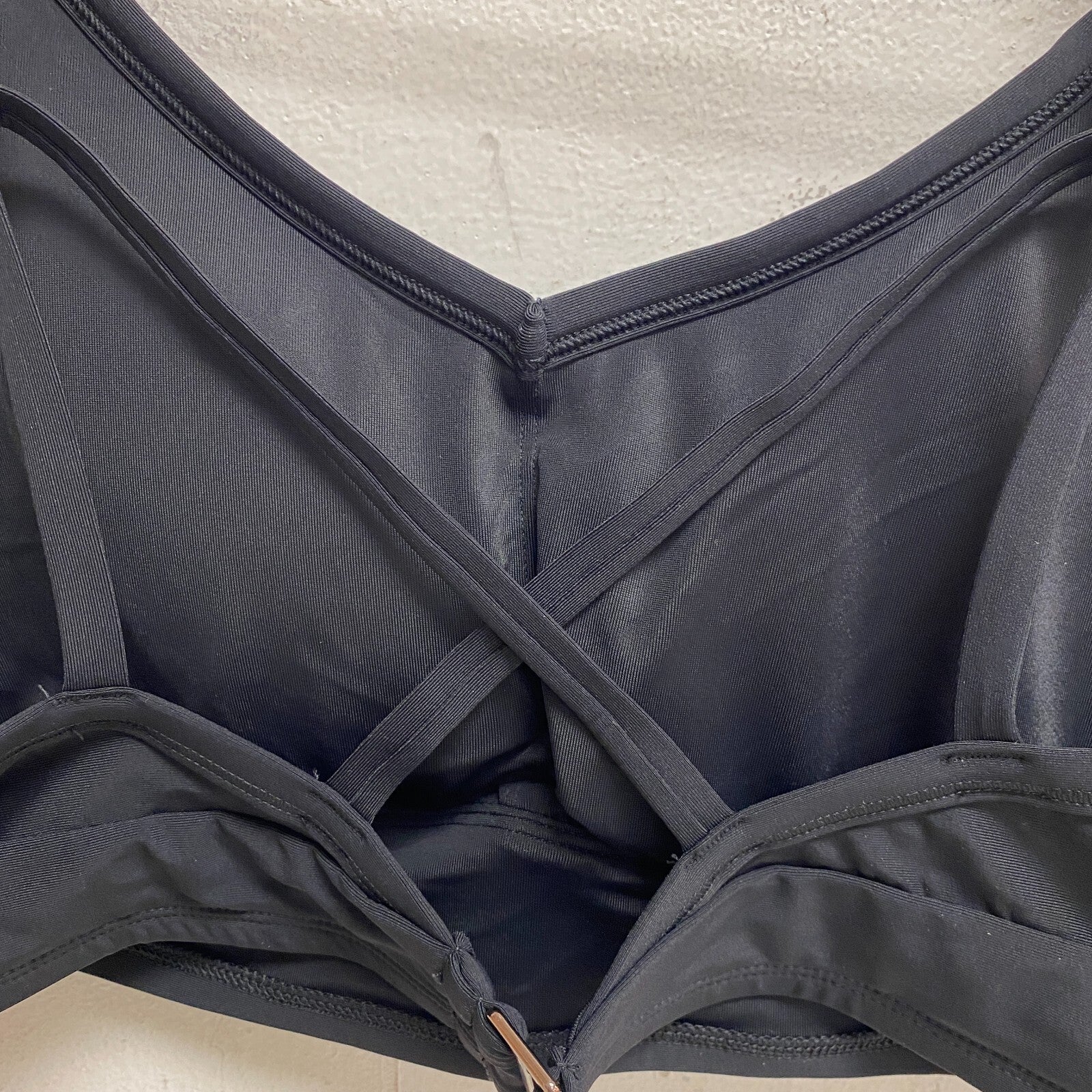 Calia Women's Swim Collection Cross Back Bikini Top Pure Black WSA20210WP New