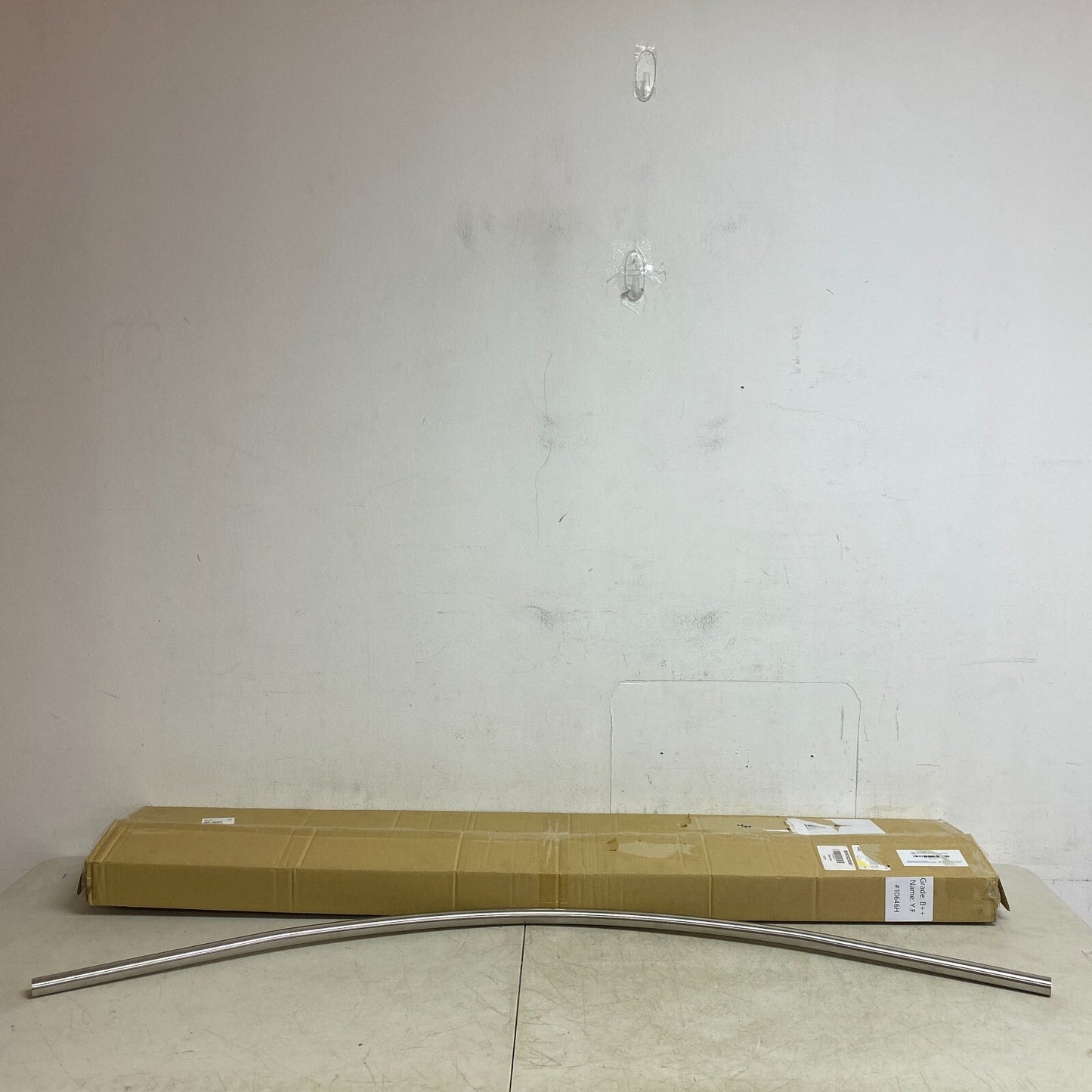 Signature Hardware 60" Curved Solid Brass Shower Rod - Brushed Nickel