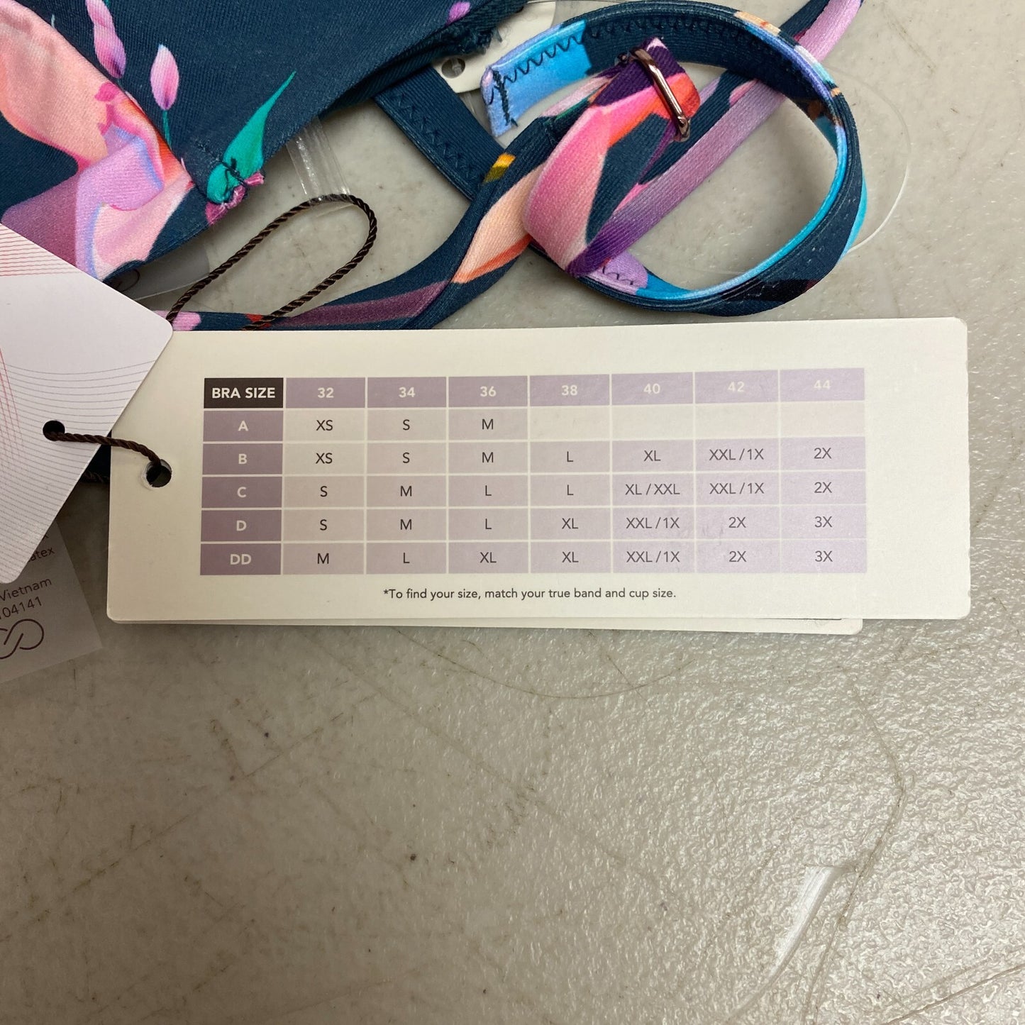 CALIA Women's Tie Back Bikini Top Aqua Floral  Multicolor  WSA23200PRT