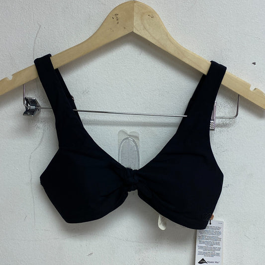 Calia Women's Swim Collection Tie Front Racerback Bikini Top Pure Black WSA22200