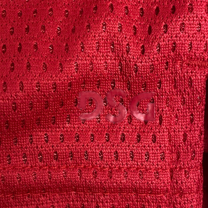 DSG Boy's 8" Training Pocketless Mesh Short Loose Fit Elastic Waist Tango Red