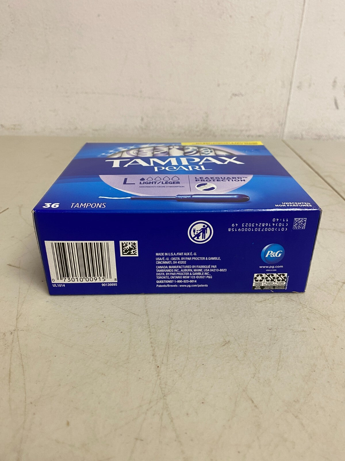 Tampax Pearl Lite's Light Flow Unscented Tampons 36 Count