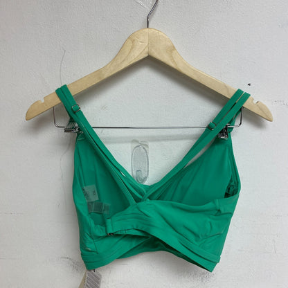 Calia Women's Swim Ranched Front Cross Bikini  Top Green Glow WSA23204 New!