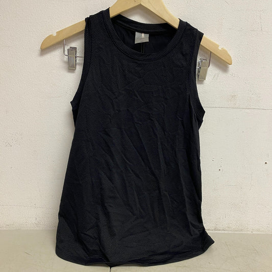 Calia Womens Bubble Mesh High Low Tank Pure Black Sleeveless Tank WAX11232M