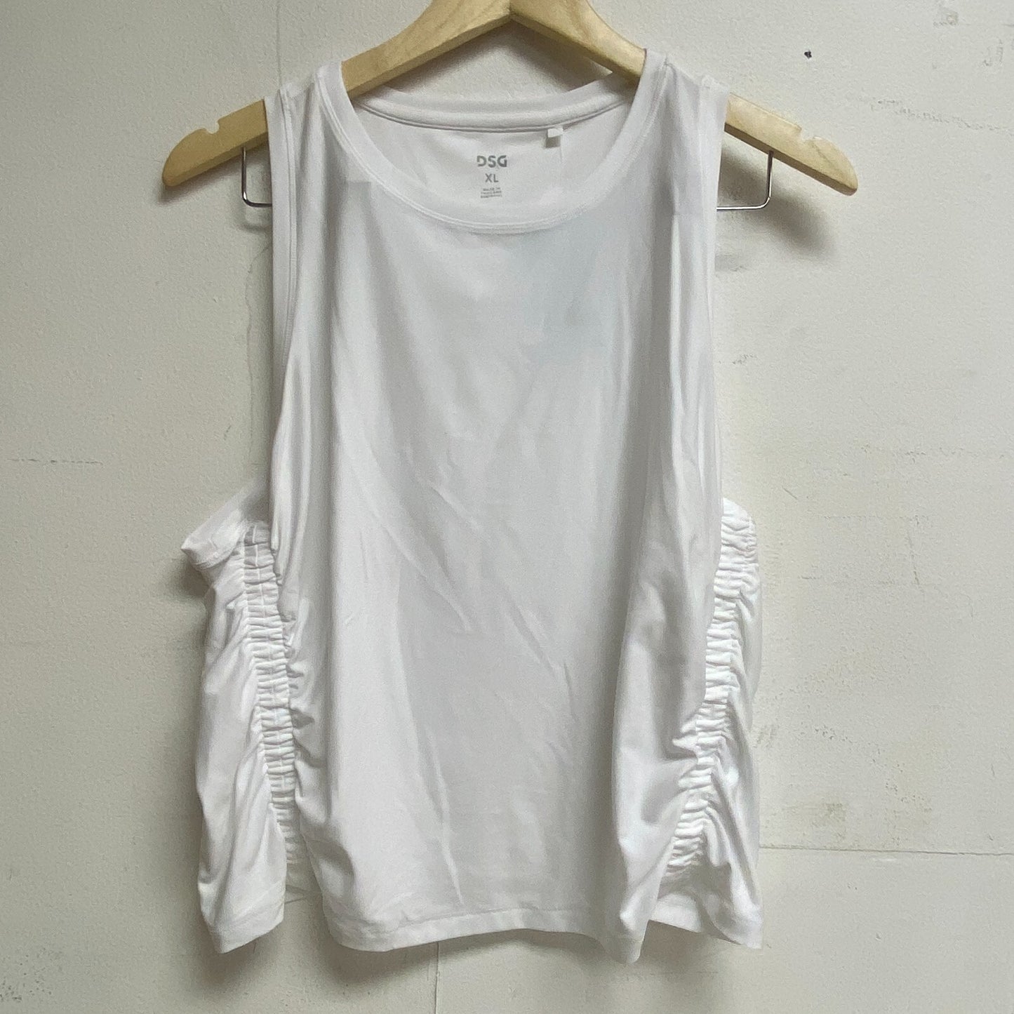 DSG Women's Cinch Relaxed Fit Tank Top Shirt Pure White Sleeveless DAW23100