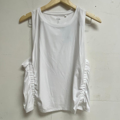 DSG Women's Cinch Relaxed Fit Tank Top Shirt Pure White Sleeveless DAW23100