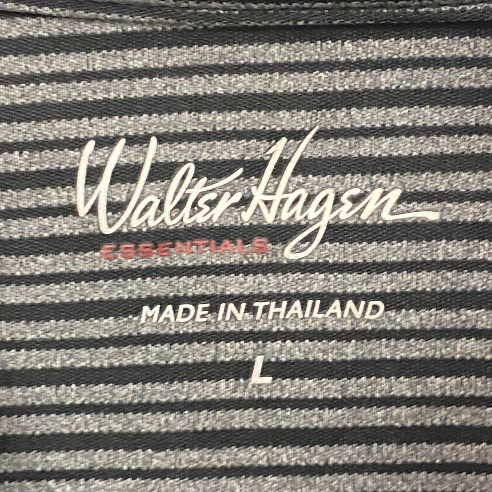 Walter Hagen Essentials Stripe Golf Polo Shirt Black MGA11371N