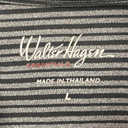 Walter Hagen Essentials Stripe Golf Polo Shirt Black MGA11371N