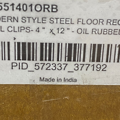 Signature Hardware Modern Steel Floor Register Oil‑Rubbed Bronze 4" x 12"