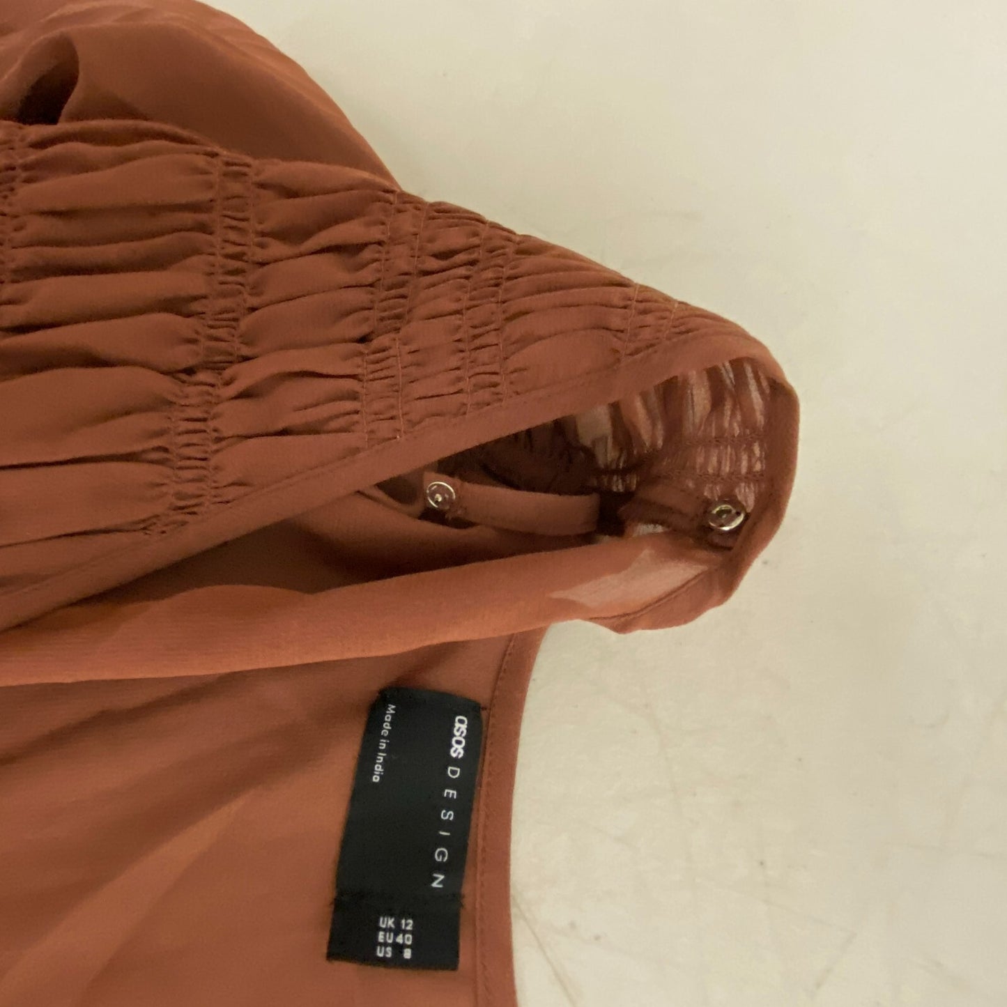 ASOS Design Pink Long Sleeve Ruffled Hem Long Dress Womens Size 8