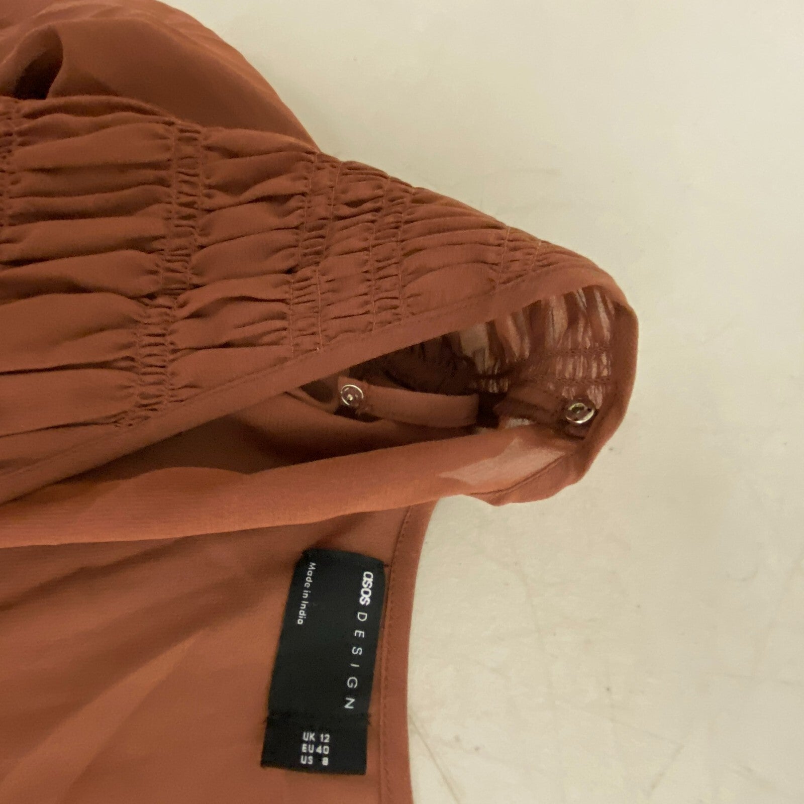 ASOS Design Pink Long Sleeve Ruffled Hem Long Dress Womens Size 8