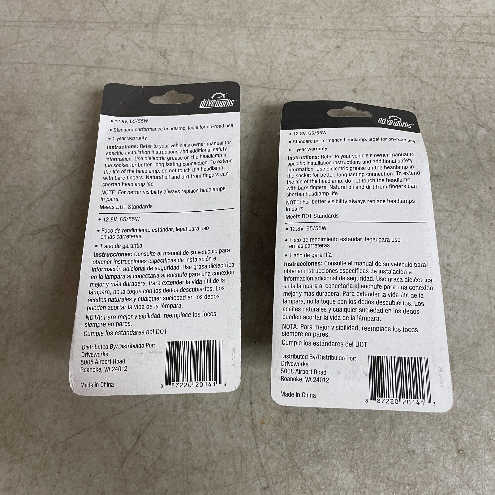 DriveWorks 9007 Halogen Headlamp Bulbs (2 Pack) Direct Replacement H4/9003