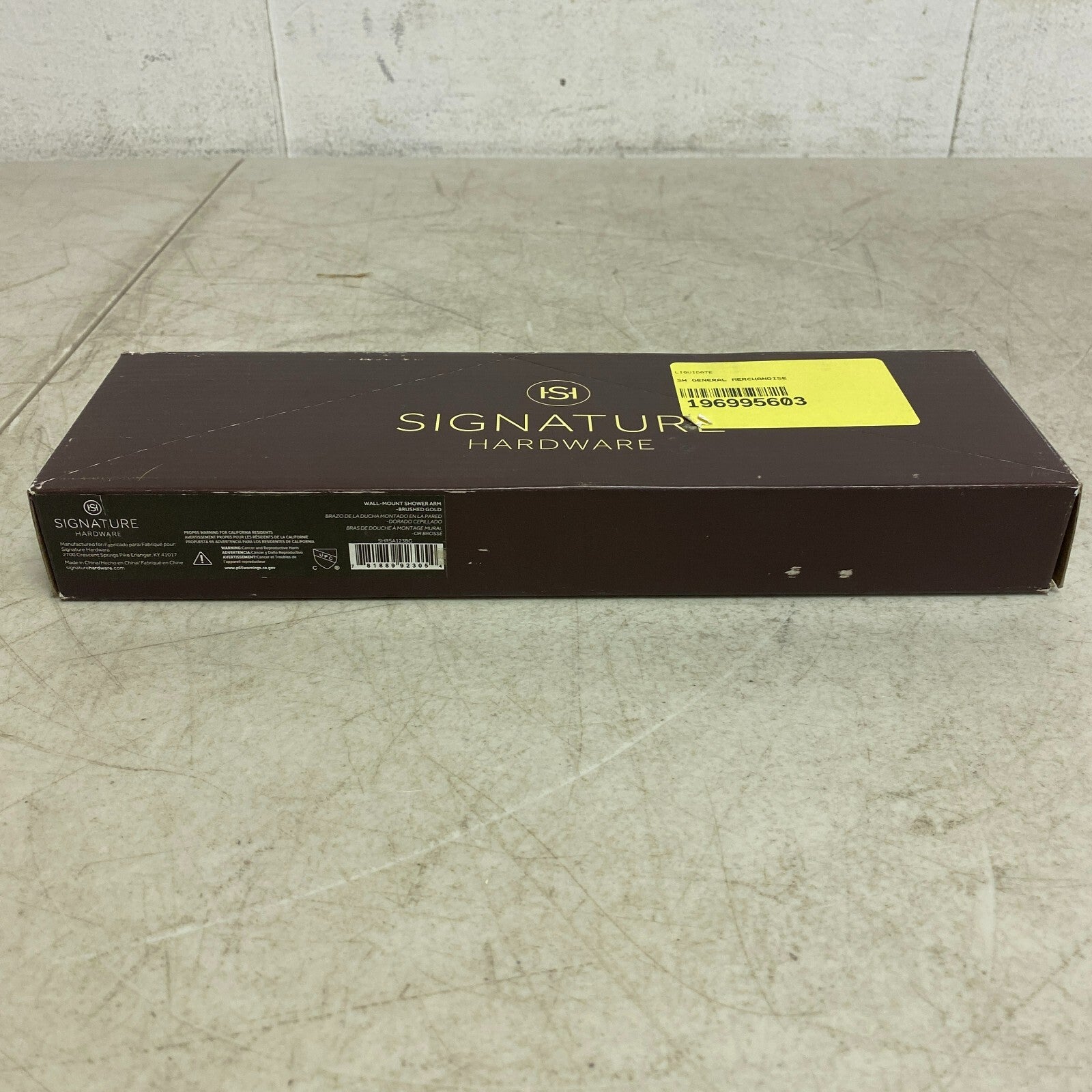 Signature Hardware 12'' Shower Arm & Flange - Brushed Gold SHRSA123BG