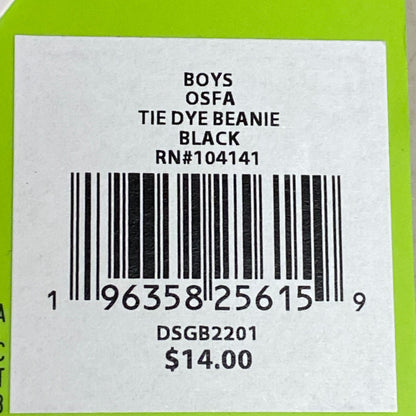 Boys' Tie Dye Beanie Black Stylish Trendy White/Black DSGB2201