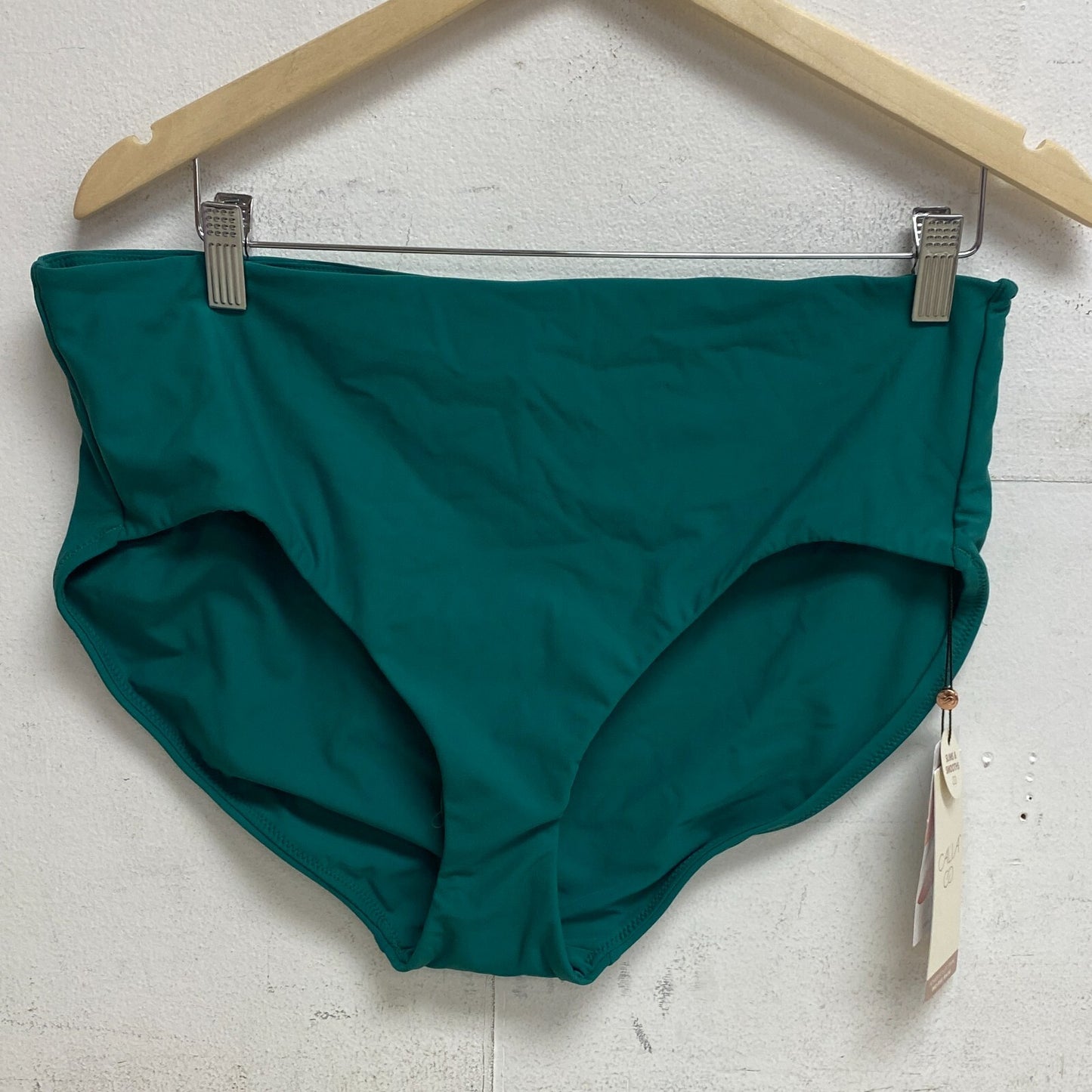 CÙALIA Power Sculpt Mid Rise Swim Bottoms Watermelon Green Solid WSA22409