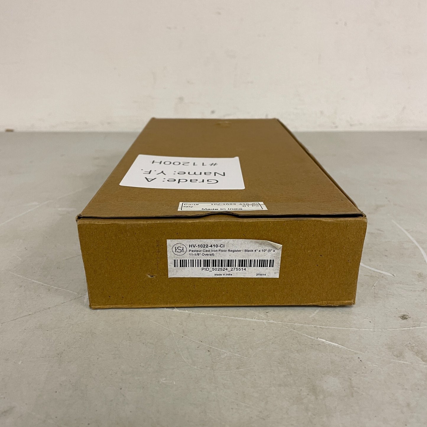 Signature Hardware Pasteur Cast Iron Floor Register - Black 4" x 10"