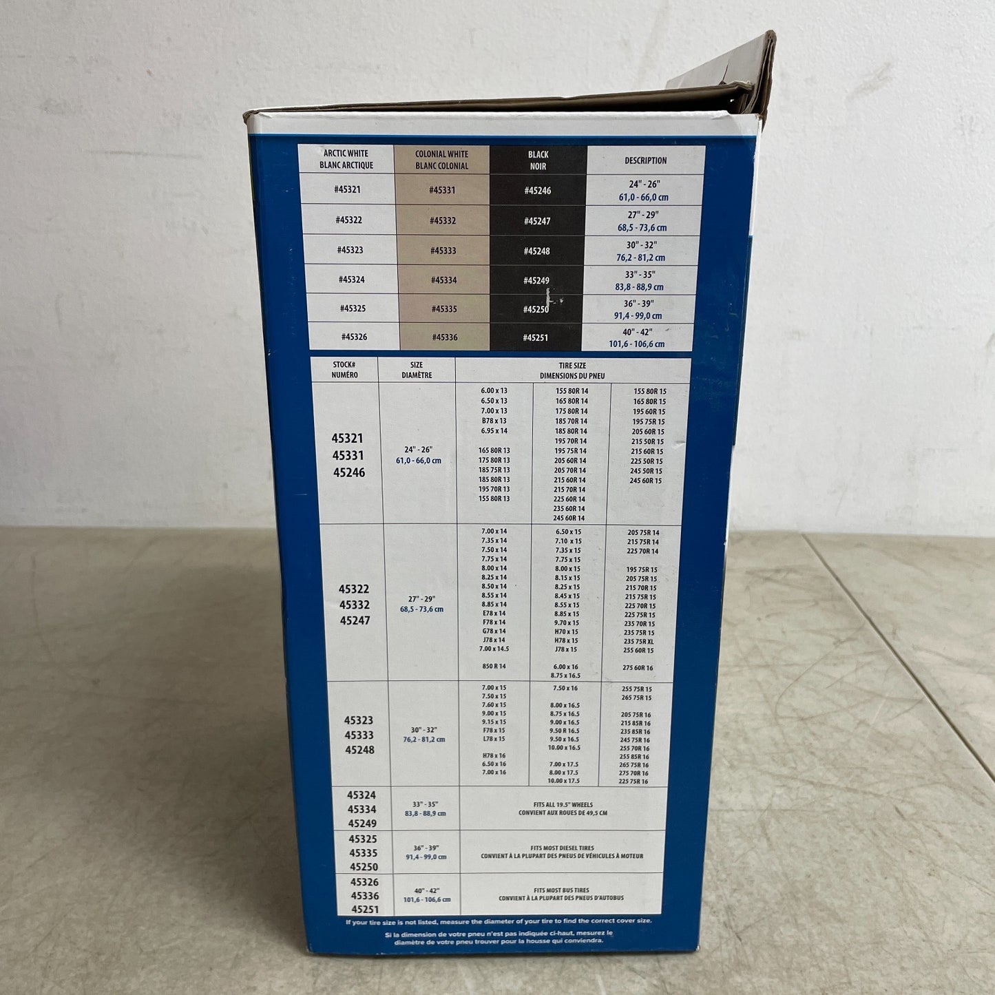 Camco 45322 Vinyl RV Wheel Tire Protectors 27-29" White Covers 1 Pair