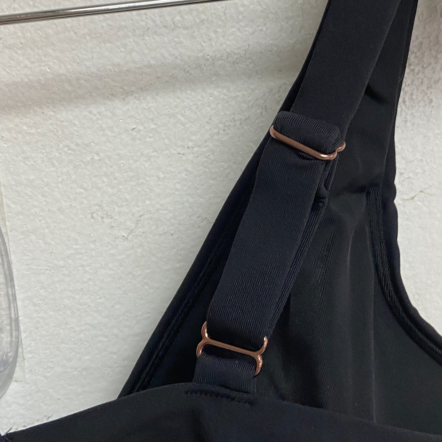 Calia Womens Swim Collection Racerback Knot Front Bikini Top Pure Black WSA23220